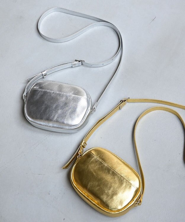 blancle メタリックレザー ラウンドショルダー GOLD