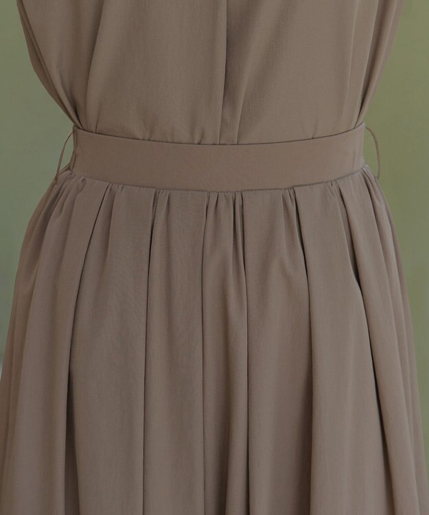 Tiaclasse 【トップス&スカートセット・洗える】ストレッチタフタセットアップ モカ