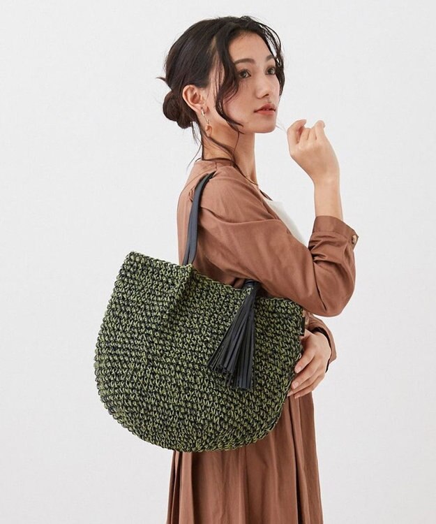 ROOTOTE 3099【手編みカゴバッグ】LT.デリ.バスケット-B 01：カーキ