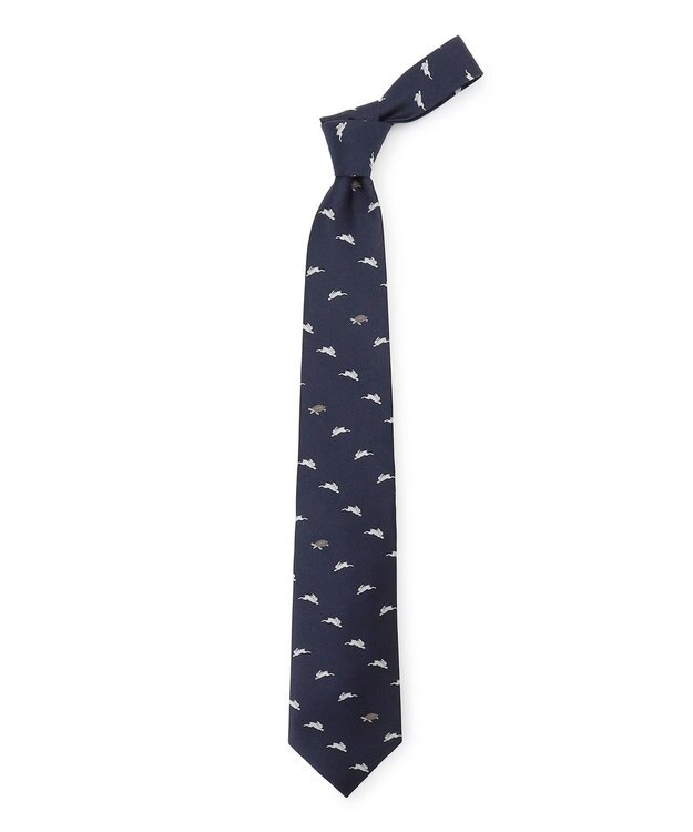 J.PRESS MEN 【JOKE TIE COLLECTION】兎と亀 ネクタイ ネイビー系7
