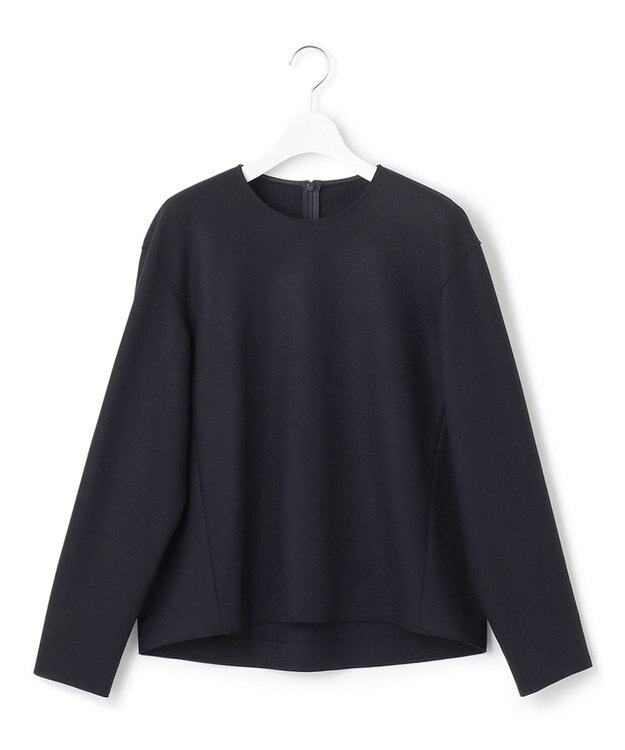 23区 【CLASSY.1月号掲載】ウール圧縮スムース クルーネック トップス ダークネイビー