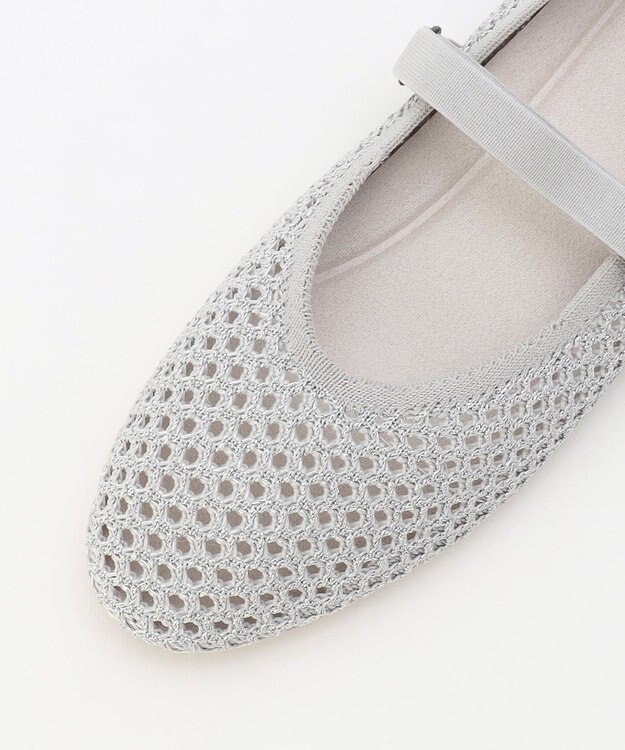 steppi ラウンド メッシュ バレエパンプス シルバー系1