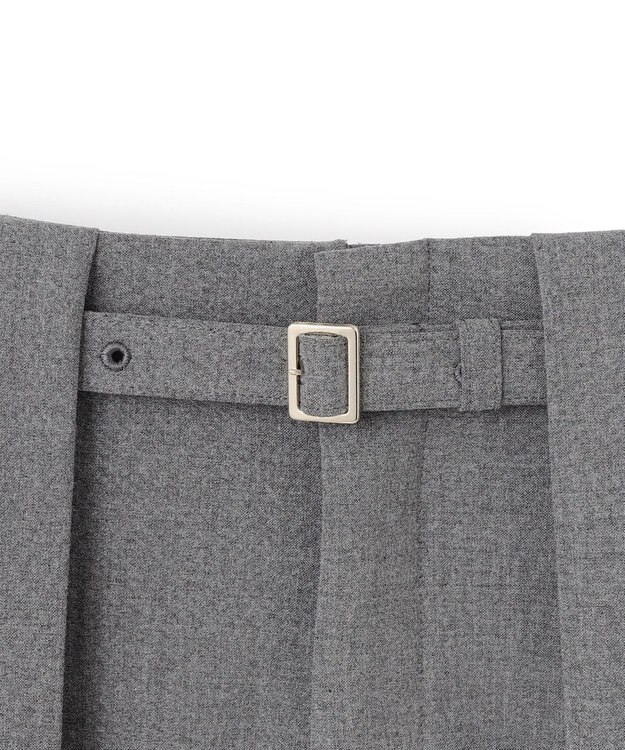 BEIGE， 【セットアップ対応・洗える・Precious 10月号掲載】ZEPHYR / ウールライクタックベルトワイドパンツ Top Gray