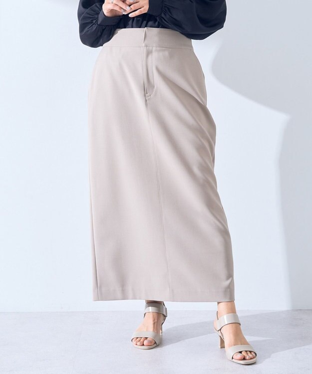 YECCA VECCA タイトロングスカート Gray Beige