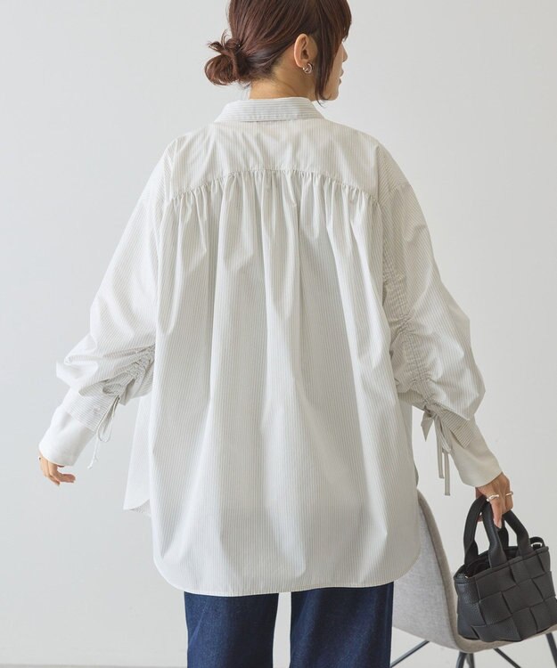 AMERICAN HOLIC 【イージーケア】バックギャザーリボンシャツ White