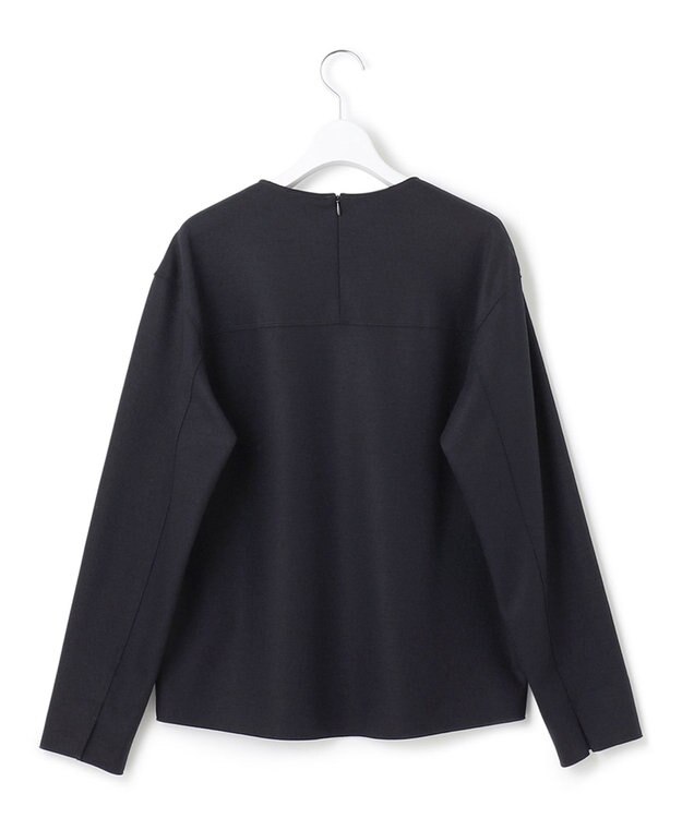 23区 【CLASSY.1月号掲載】ウール圧縮スムース クルーネック トップス ダークネイビー