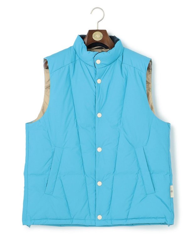 J.PRESS MEN ナイロンワッシャータフタ ダウンベスト スカイブルー系