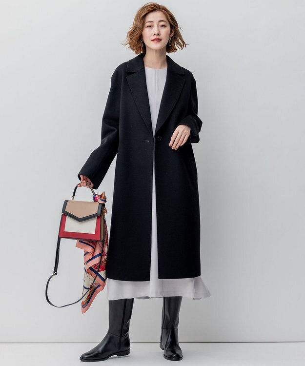 23区 S 【滝沢眞規子さん着用】ウールカシミヤビーバー チェスター コート ブラック系