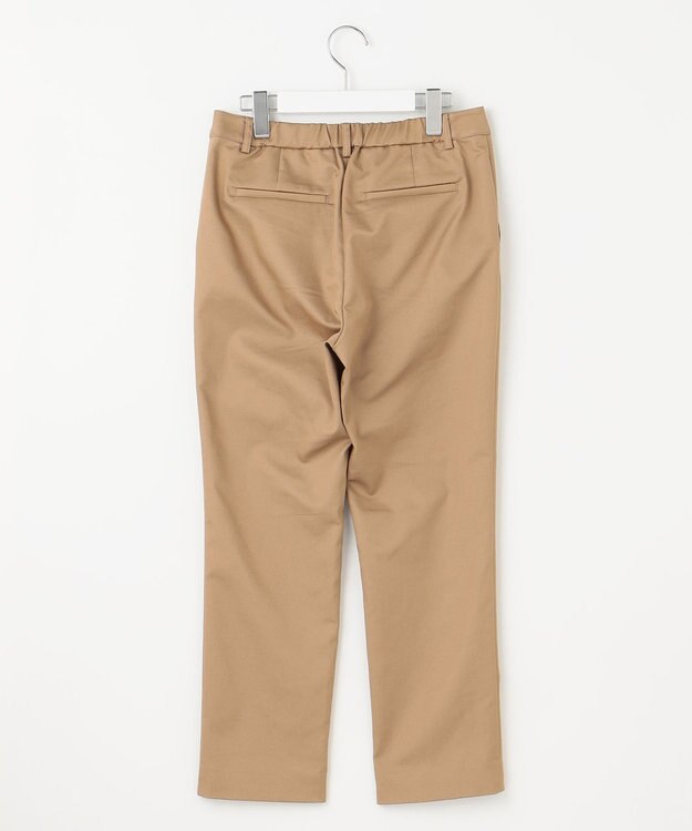 J.PRESS LADIES L 【洗える】シャンブレーサテン テーパード パンツ キャメル系