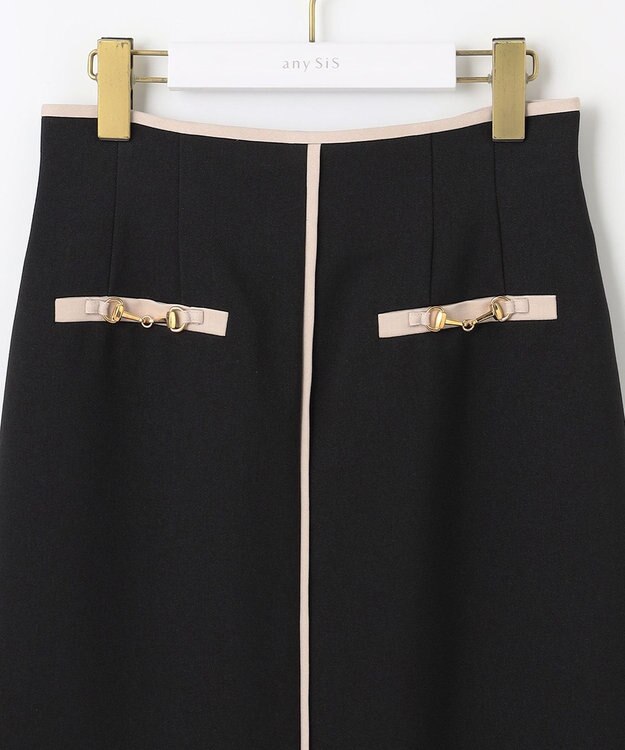 ANY SIS S 【全方位 好印象】フェミニンブラウス×ビットタイトスカート セット ブラック