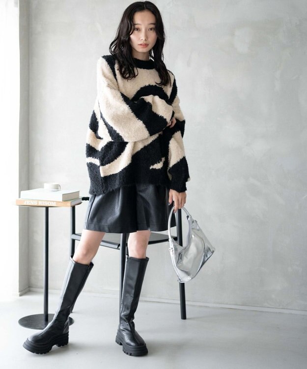 WEGO 幾何学柄ニットプルオーバー 柄1