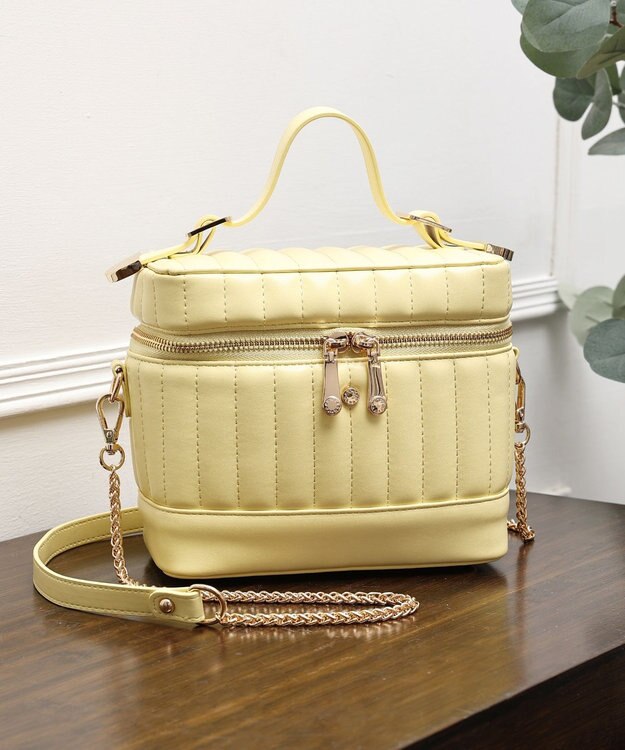style code 【MERCURYDUO/マーキュリーデュオ】ストライプキルティング　バニティミニショルダーバッグ イエロー