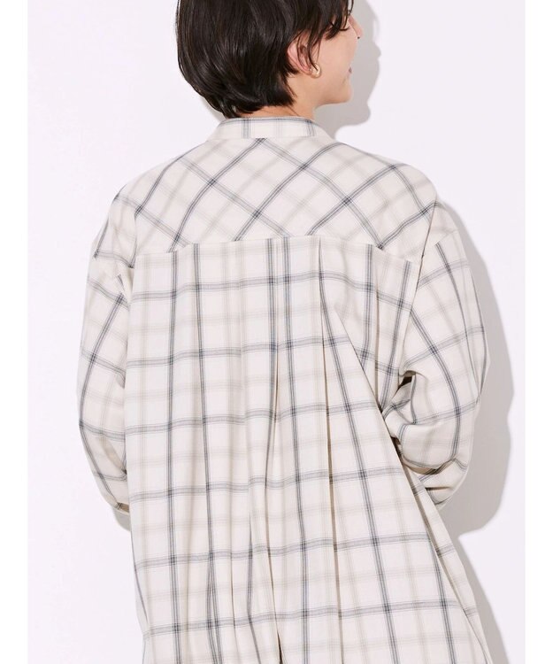 AMERICAN HOLIC イージーケアＷポケットシャツワンピース Check Ivory