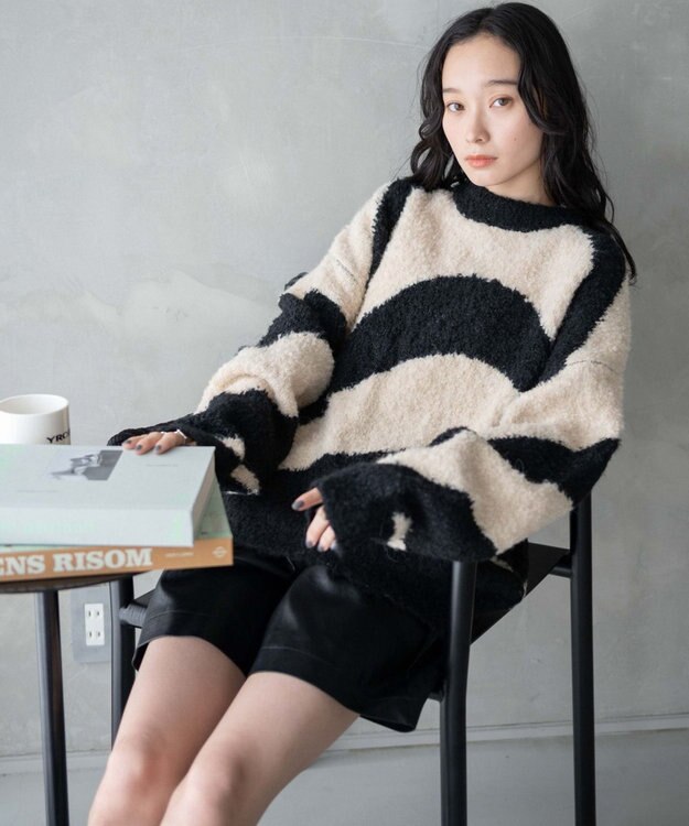 WEGO 幾何学柄ニットプルオーバー 柄1