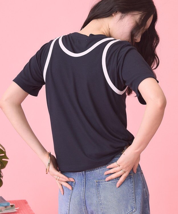 AMERICAN HOLIC 【PENNEY'S】配色タンクトップ+Tシャツ Navy