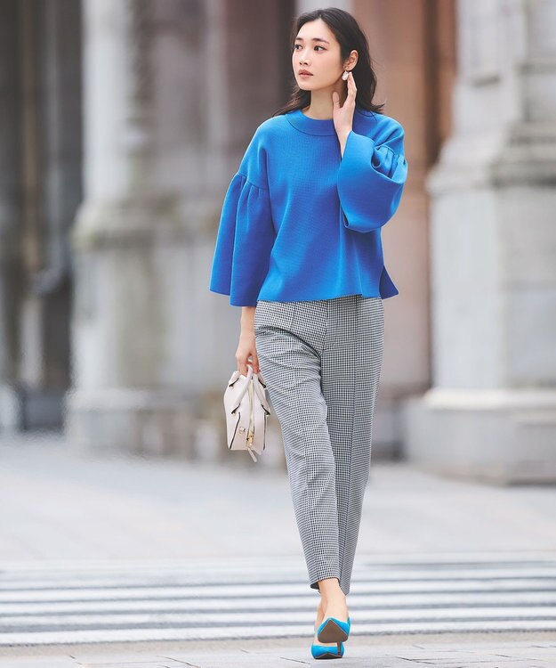 組曲 【洗える・ウエストゴム仕様】2WAYストレッチテーパード パンツ ネイビー系3