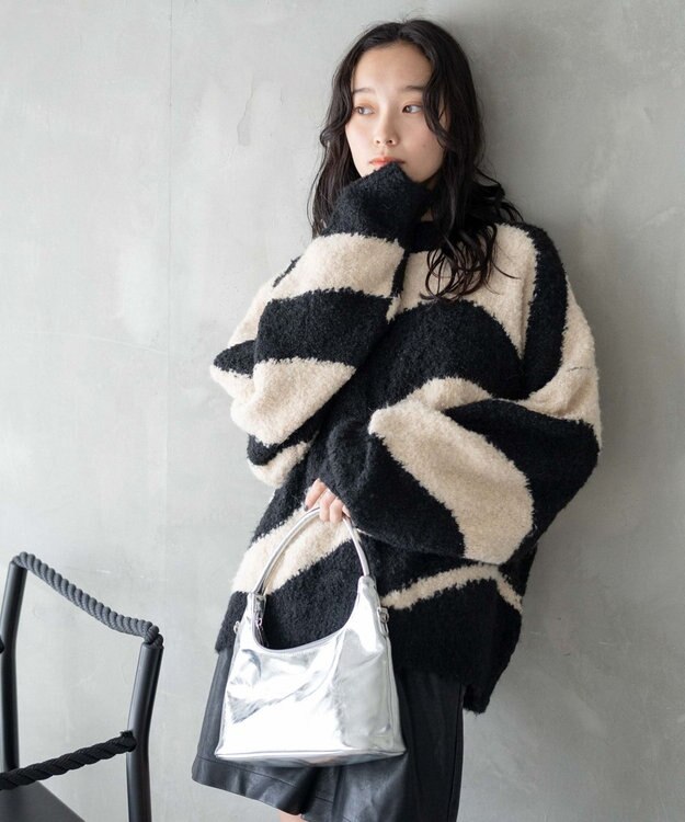 WEGO 幾何学柄ニットプルオーバー 柄1