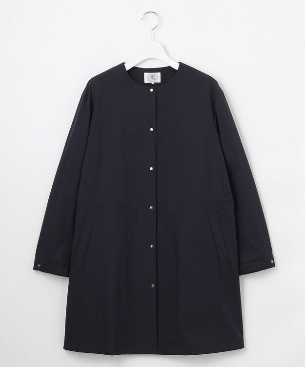 J.PRESS LADIES S 【洗える・撥水】ドライツイルストレッチ ノーカラー コート ネイビー系