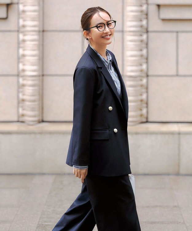 ANY ANYオーバーサイズシャツ ブルーストライプ