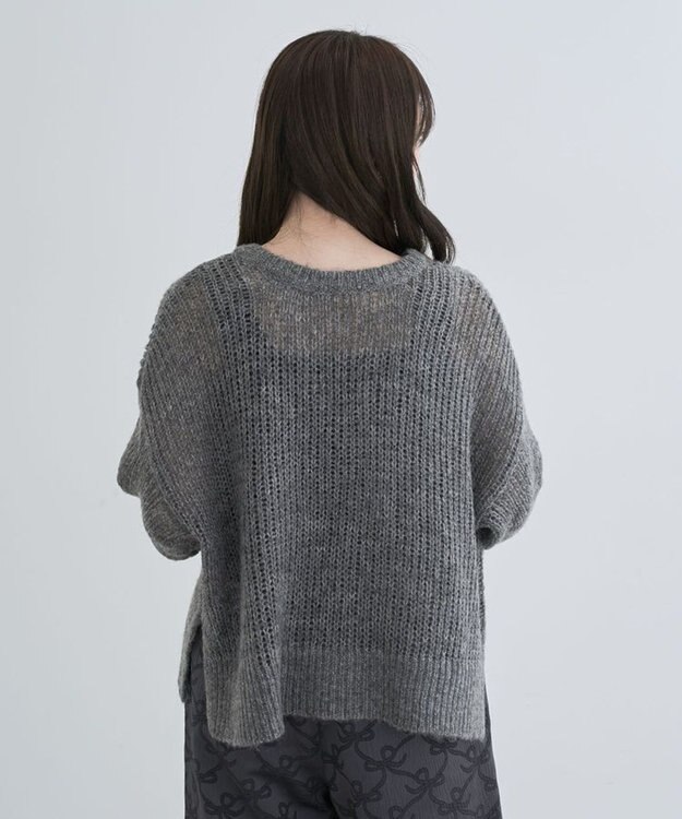 Green Parks ２Ｗａｙ起毛メッシュニットプルオーバー Gray