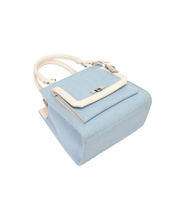 style code 【MERCURYDUO/マーキュリーデュオ】デニムコンビ　フラップハンドバッグ サックス