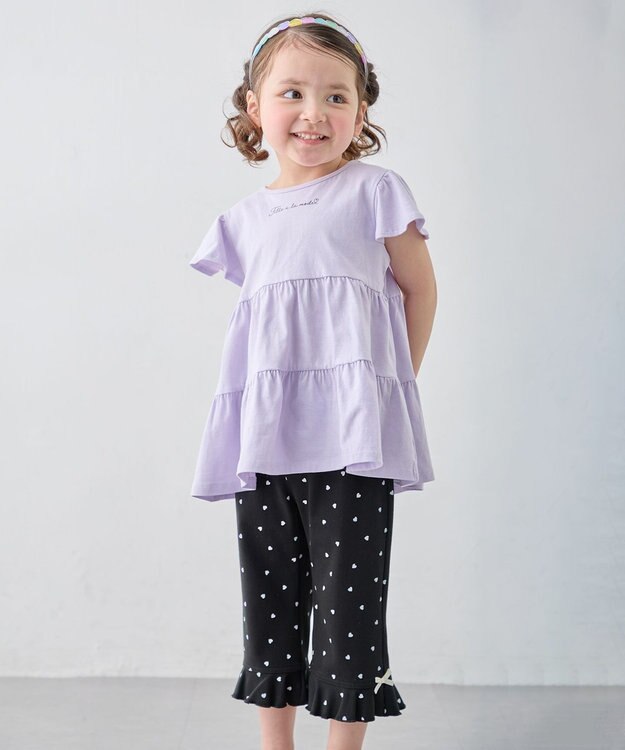 ANY KIDS 【綿100%/接触冷感】ひんやり ティアードチュニック ラベンダー