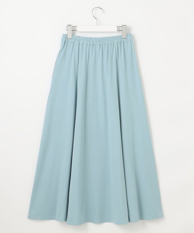 J.PRESS LADIES 【洗える】トリコットバイオ フレア スカート ブルーグリーン系