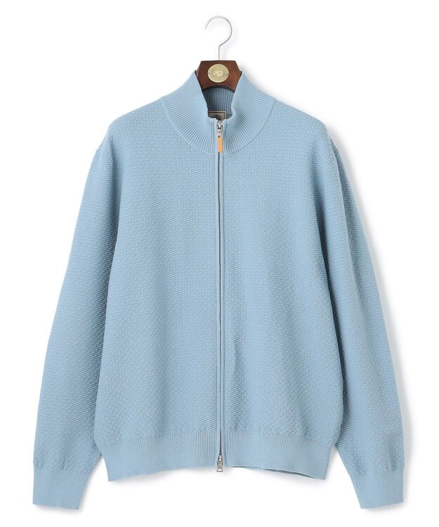 J.PRESS MEN 【KING SIZE】ハイツイストリンクス  フルジップ ニットカーディガン サックスブルー系