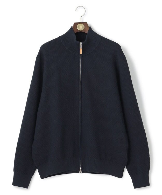 J.PRESS MEN 【KING SIZE】ハイツイストリンクス  フルジップ ニットカーディガン ネイビー系