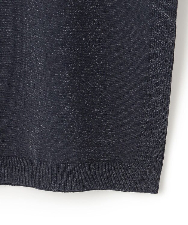 23区 【洗える】レーヨンポリエステルストレッチ プルオーバー ラメニット ネイビー系