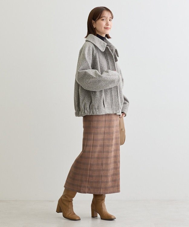 Green Parks ２ＷＡＹカラーコクーンブルゾン Gray Mixture