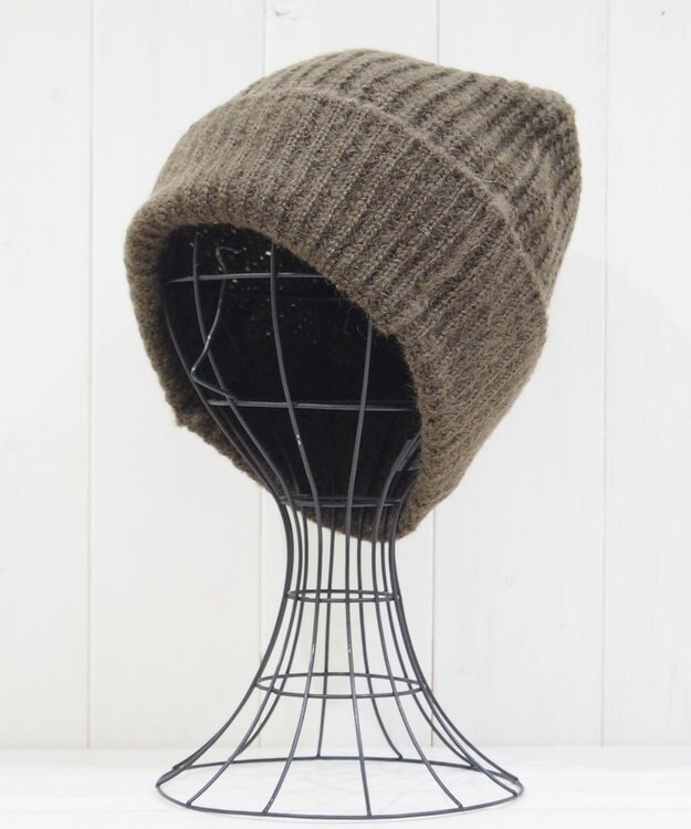 石田製帽 モヘア ホールガーメントシャロット ニット帽 オリーブ
