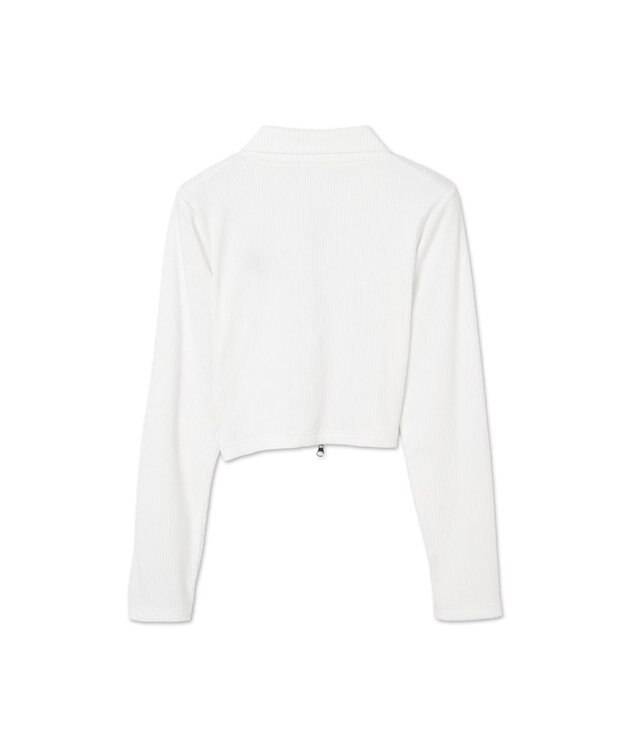 WEGO ワンポイントデザインWZIPトップス ホワイト