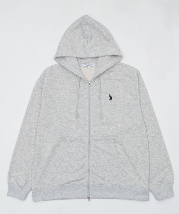 WEGO 【WEB限定/ユニセックス着用ITEM/25年秋冬新作/SMLサイズ展開】別注U.S.POLO ASSN.　ZIPパーカー 杢グレー