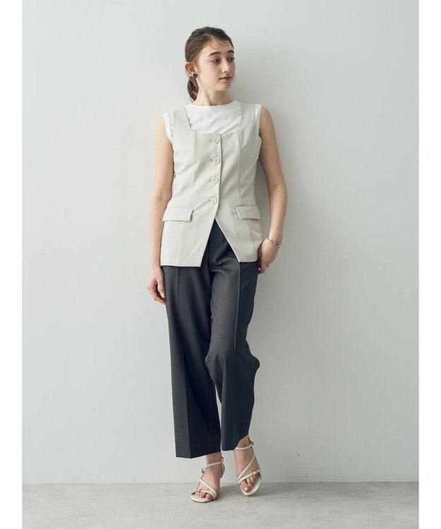 YECCA VECCA リネンライクビスチェベスト Light Beige