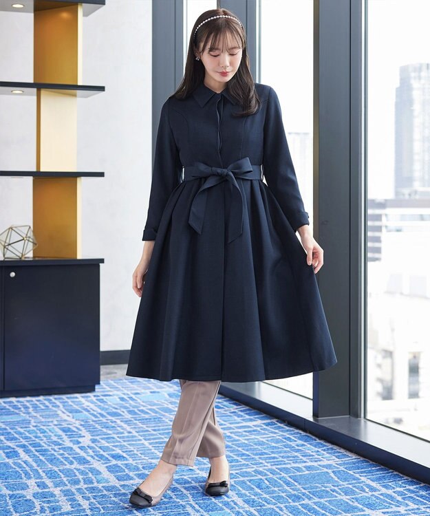 Tiaclasse L 【新色追加】ステンカラードレスコート ネイビー