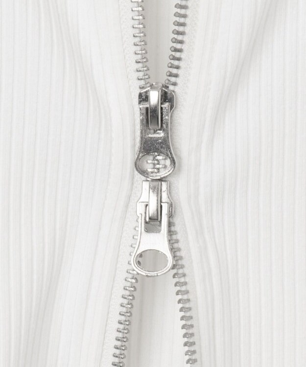 WEGO ワンポイントデザインWZIPトップス ホワイト