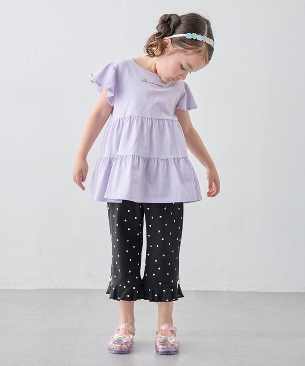 ANY KIDS 【綿100%/接触冷感】ひんやり ティアードチュニック ラベンダー