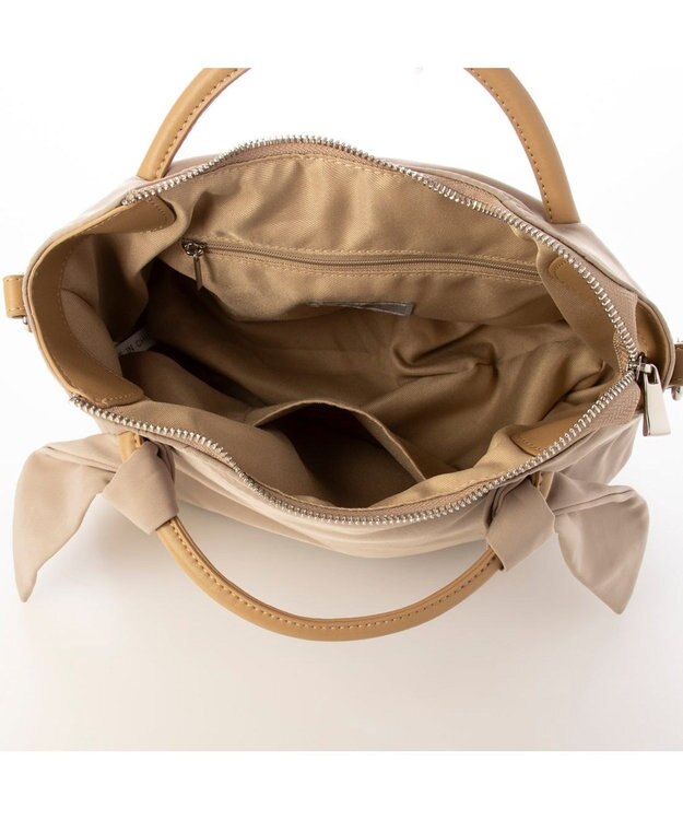 UNBILLION カシュカシュ cachecache / 下がりリボンナイロン2wayミニトートバッグ オーク