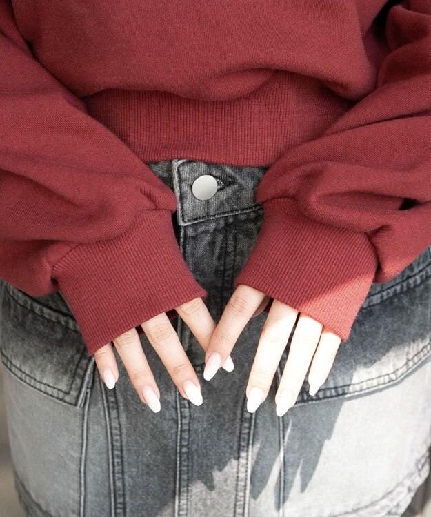 WEGO グラフィックショートパーカー ワイン