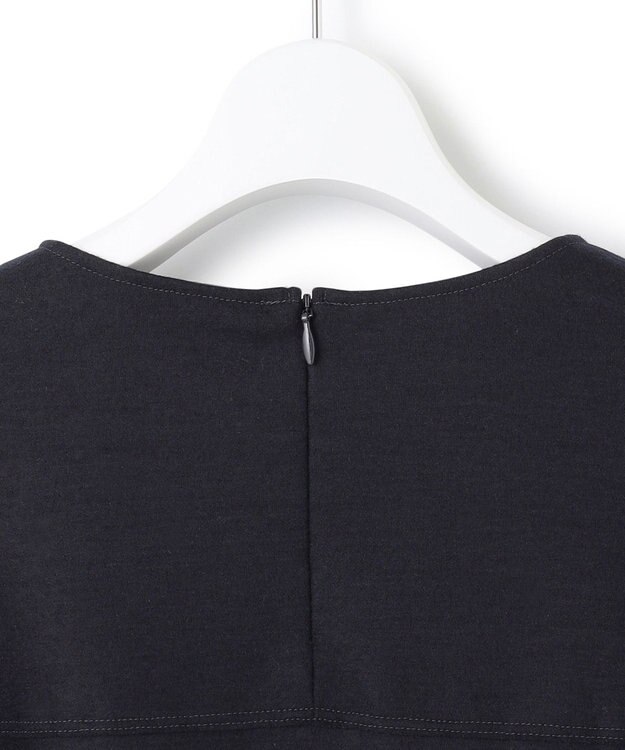 23区 【CLASSY.1月号掲載】ウール圧縮スムース クルーネック トップス ダークネイビー