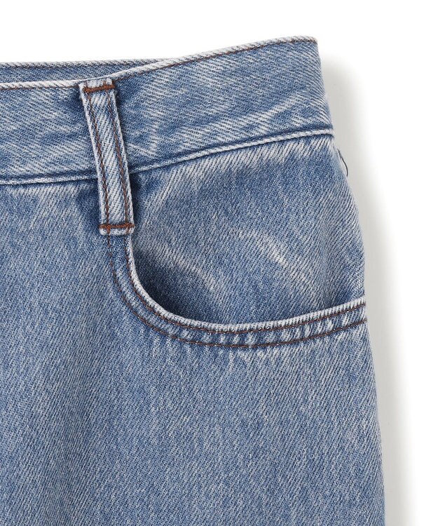 BEIGE， 【洗える・SPRiNG 3月号掲載】FICUS / デニムワイドストレートパンツ Light Indigo