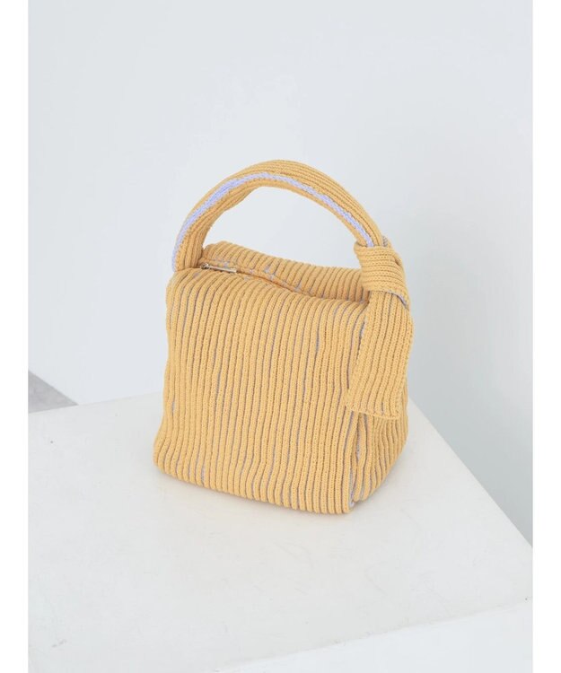 earth music&ecology ツートンリブワンショルバッグ Yellow