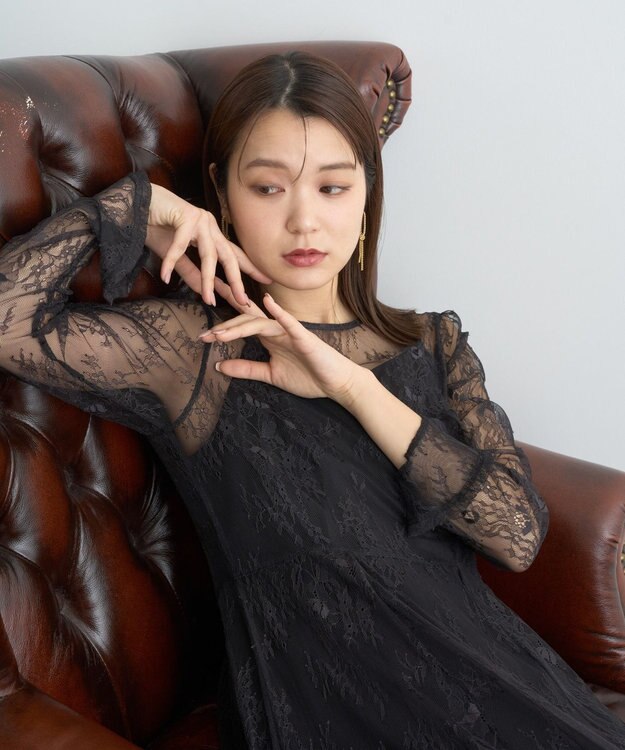 earth music&ecology SET2点レースワンピース＋キャミワンピース ブラック