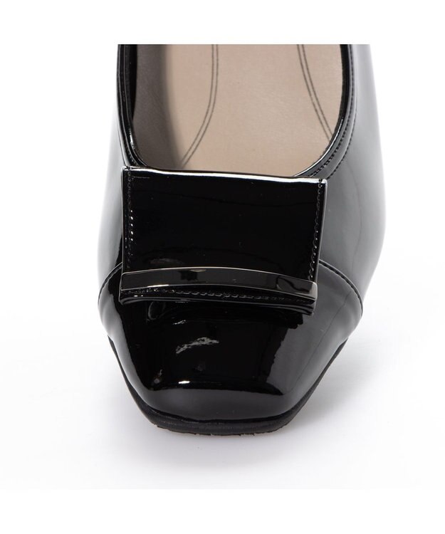 Riz raffinee <Riz raffinee>【レイン対応】スクエアトゥレインパンプス ブラックエナメル
