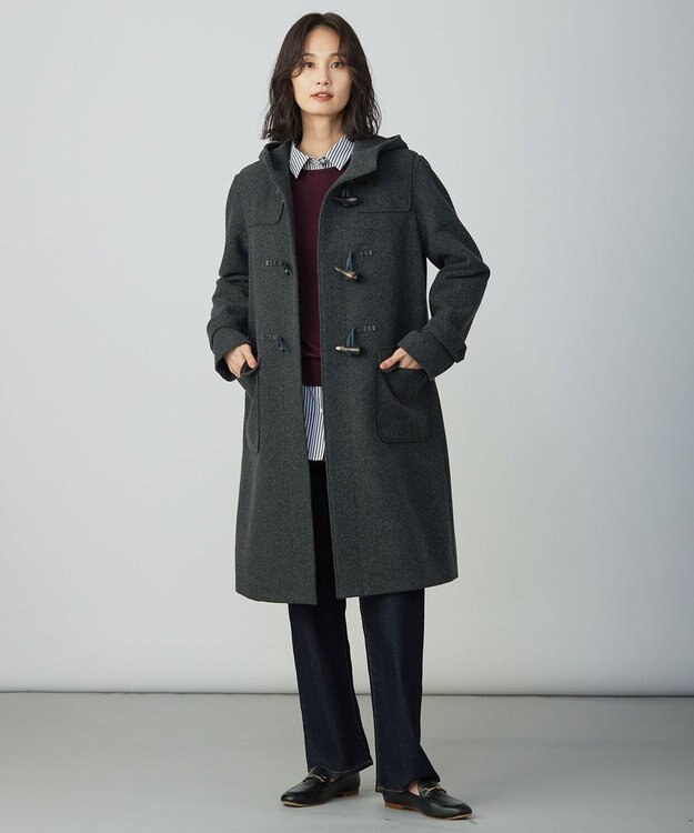 J.PRESS LADIES L Cotton Wool ボートネック ニット バーガンディ系