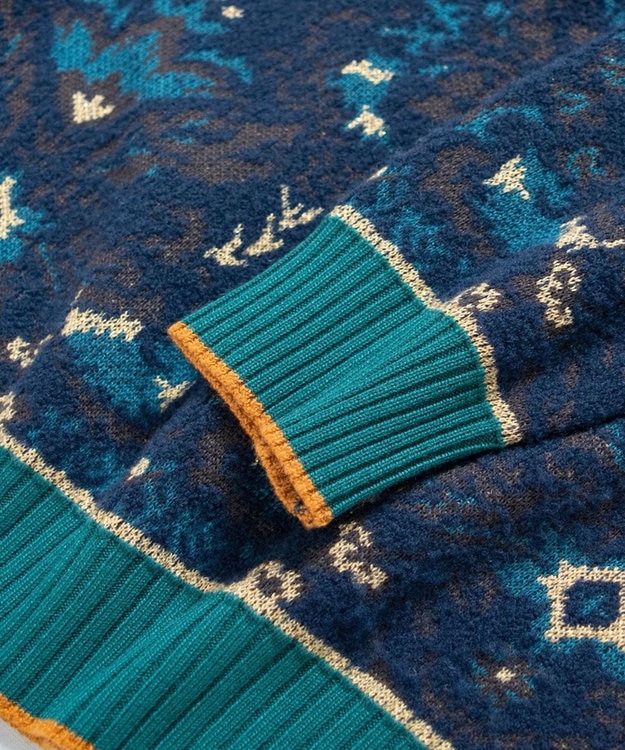 COQ FOREST MEMORY 花柄プルオーバーニット ネイビー