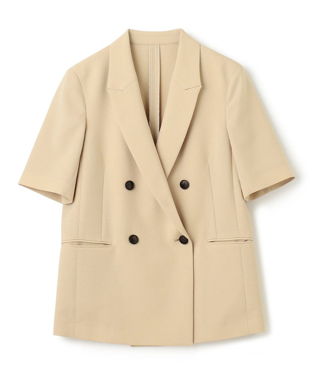 uncrave 【佐藤晴美さん着用】ウォッシャブルドライサップ ハーフスリーブジャケット ベージュ