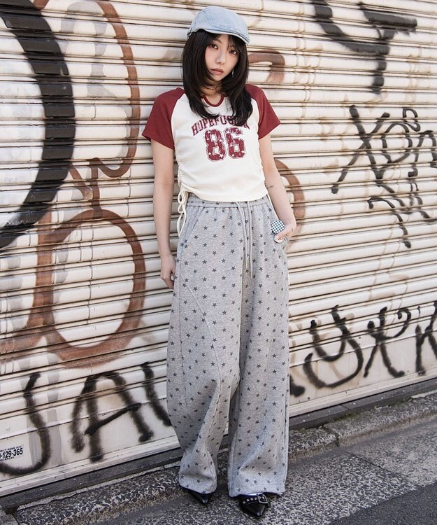 WEGO キーネックサイドレースアップちびT 柄2