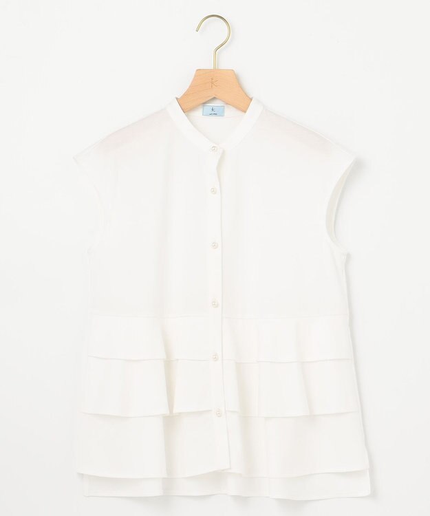 組曲 【WEB限定】プレーティング天竺ティアード カットソー アイボリー系